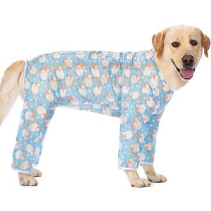 Dog Jumpsuit Prevent Shedding Hair Dog Onesie Surgery Recovery Suit Anti Licking Breathable Mesh Pet's Bodysuit, Pajamas for Big Dogs for Large After Surgery Summer(GTX02-blue Sheep-#28) (#26(16.5-28lb))