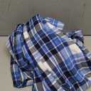 Lands' End Men's Flannel Sleepwear Robe (X-Large, Muted Cobalt Blue Plaid)