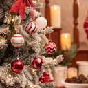 Valery Madelyn Christmas Ornaments Tree Decorations, 30ct Red and White Shatterproof Christmas Ball Ornaments Set, 2.36 Inch Hanging Ornament Bulk for Xmas Holiday Party Decor