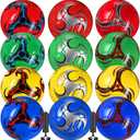 12 Pcs Soccer Balls for Teen Adult Bulk Deflated Soccer Ball with Pump Size 5 Indoor Outdoor Training Practice for School Sports Game Birthday Gifts Party Back to School (Vivid)