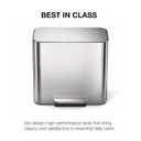 simplehuman Mini Step Recycler, 15L / 4 Gallon Dual Compartment Trash Can for Hotel, Offices, Studios & Small Spaces, 150,000-Step Strong Steel Pedal, Lid Shox Technology, Brushed Stainless Steel