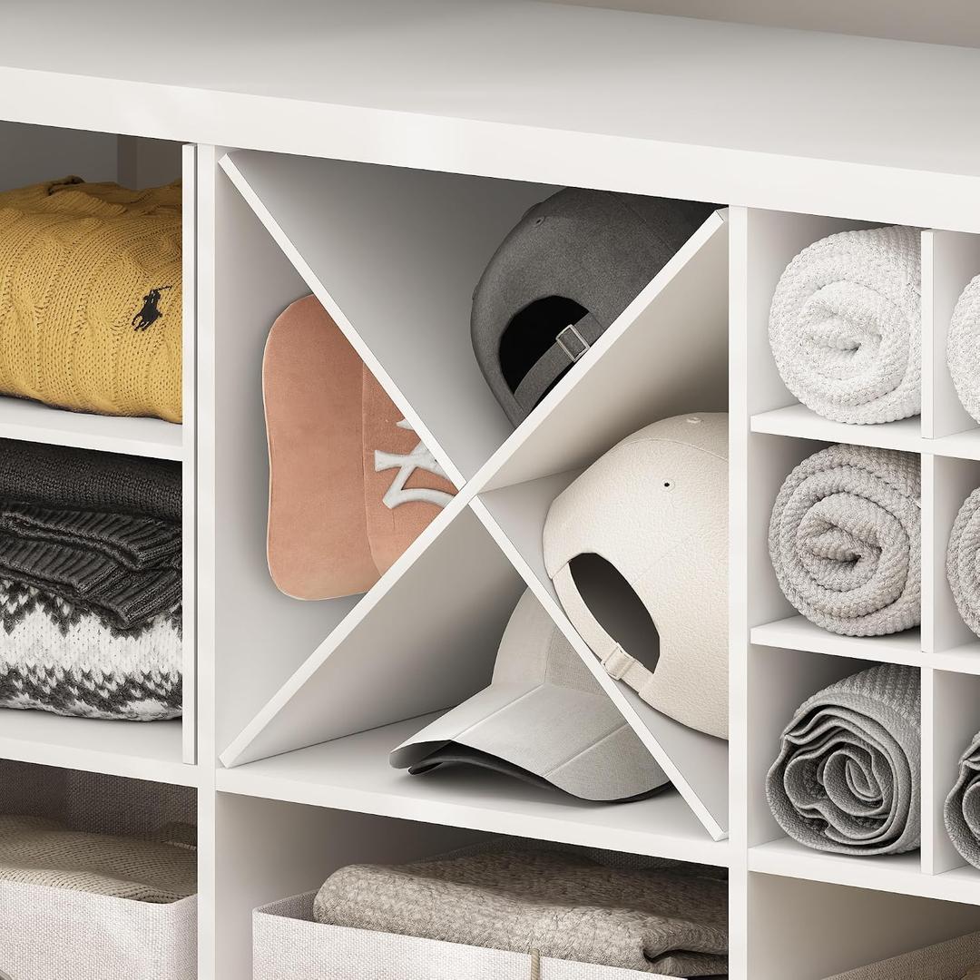 Furinno Cubicle X-Shelf Cube Shelf Insert, White, Shelf Insert: X-shape ...
