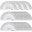 eBoot 28 Pack Clear 180 Degree Plastic Protractors for Angle Measurement, 10 cm