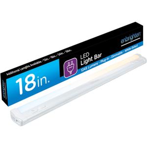 Enbrighten 18 inch Plug-in Under Cabinet Lights, 1245 Lumens, Five White Settings from (2700K-6500K), Full Range Dimmable, One-Touch Sync Control, Linkable Under Counter Lights for Kitchen 82785-T1