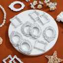 PRETYZOOM 12pcs Mini Frames Old DIY Miniature Hotel Home Rustic Poster Textured Oval Ornament Jewelry Props Vintage for Embossed Shop Small Hanging Wall Silver Frame Party Ornate Antique