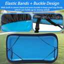 Rectangular Pool Cover for Inflatable Pool, Fits Pool Under 130" L x 84" W, Built-in Elastic Band and Extra Buckle to Prevent Slipping, with Precision Double Stitching, 20s Easy Set