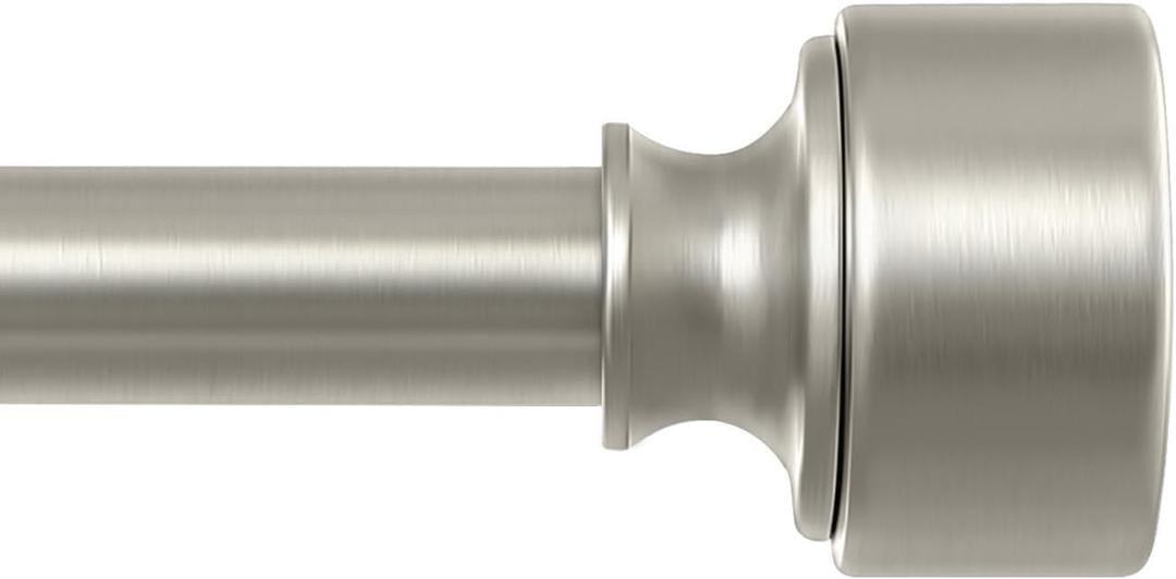 HEI!DEAR Brushed Nickel Curtain Rods for Windows Adjustable Curtain Rod, Heavy Duty Curtain Rods,Metal End Cap Window Curtain Rod,Single Drapery Rod 36-88" Satin Nickel