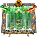 88PCS Dinosaur Birthday Party Decorations Kit  Jungle Safari Party Supplies with Door Banner, Backdrop, Balloons & Tablecloth  Easy Setup Dino Theme Party Decor