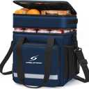 Maelstrom Lunch Box for Men,Insulated Lunch Bag Women/Men,Leakproof Lunch Cooler Bag, Lunch Tote Bag (2.Double-Layer (18L/28cans), 2.Double Layer - Blue)