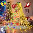 2025 New Christmas Tree Lights Indoor with Remote | 448LED Waterfall Tree Topper Lights with 12 Modes & Timer, 7FT x 16 Lines Cascading Twinkle Lights for 7FT Xmas Decoration(WarmMulticolor)