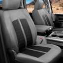 Leather Car Seat Covers for Dodge Ram 1500 4 Door 2011-2018 & 2019-2024 Crew Cab, Custom Fit Truck Seat Protectors Full Set, Gray Black (Bucket Seat with 40/60 Split Rear Curved Bench)
