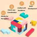 Wooden Montessori Russian Blocks Puzzle, 3D Stacking for Toddlers 3-6 Years Wooden Block, Montessori Educational Gift for Boys and Girls Board Game Educational Toys for Toddlers Brain Teasers