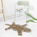 Brown Leopard Bath Mat for Bathroom, Funny Cheetah Print Cute Cartoon Bathroom Rugs Non Slip Animal Shaped Absorbent Bathtub Mat Plush Shower Door Mat Decor 39.3x25.5 Inch