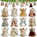 Syhood 36 Pcs Angel Christmas Ornaments for Tree Wooden Christmas Tree Decoration Set Retro Small Angel Hanging Decorations Figure for Crafts Gift Holiday Tags Party (Vintage Angels)