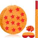 Anime Theme Pinata Party Birthday Decorations Orange and Red 7 Star Ball Party Favor Centerpiece Photo Prop Pinata Stuffers Birthday Supplies