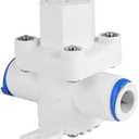 Water Pressure Reducing Valve, 1/4 inch Quick Connect RO System Regulator, White, 125 PSI Max