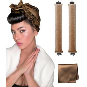 Classic Heatless Curls Overnight Rods No Heat Hair Curlers to Sleep Jumbo Foam Large Hair Rollers for Long Short Hair Heatless Curling Rod Set Styling Tools with Satin Scarf Blonde