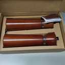 Wooden Salt and Pepper Grinder Set  Refillable Salt and Pepper Mill with Adjustable Upgraded Large Size Ceramic Burr  Manual Pepper Grinder with Beech Wood Body  8.3 Tall (Chestnut)