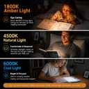 30 LED Book Light for Reading at Night in Bed, Rechargeable Book Page Light, 3 Color Temperatures, Stepless Dimming, 1-99 Min Timer, 2-in-1 Reading Light Light & Night Light, Gift for Readers White