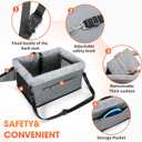 JOEJOY Deluxe Dog Booster Seat with Sturdy Metal Frame and Safety Leash for Small Pets up to 20 lbs - Portable Puppy Dog Car Seat with Thick Cushion and Storage Pockets for Small Dogs