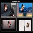 2 x Christmas Peeking Decal for Car Window Funny Santa Claus Snowman Cracking Car Sticker Double-Sided Printed Sticker for Vehicle Laptop Wall Car Decoration (Elf)