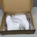 Figure Ice Skates for Beginners - White Comfortable Leather Ice Skates for Women, Men, Boys & Girls (Size Up 1 Size)