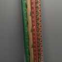 LaRibbons Kraft Christmas Wrapping Paper Set, 30 Inch X 10 Feet (4 Rolls: 100 Sq. Ft. Ttl) Snowflake, Green Tree, Deer Antlers and Gift Box Shapes Design for Xmas, Party, Holiday, Celebration