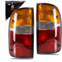 Tail Light Assembly Compatible With 1995-2000 Toyota Tacoma Rear Taillights Pair Left Driver and Right Passenge Side Replace TO2800116 TO2801116 8156004030 8155004030(Red/Amber/Clear Lens)