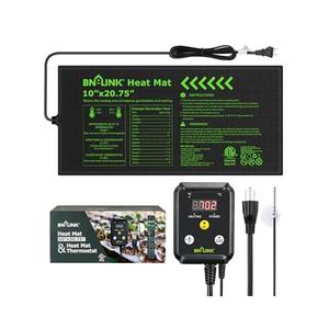 BN-LINK Seedling Heat Mat with Thermostat Controller Combo Set, 10" x 20.75" Plant Heating Mat for Seed Starting with Temperature Control for Indoor Growing, Plants Germination, ETL Listed