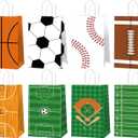 CHUNNIN 16pcs Sports Party Gift Bags Sports Birthday Party Decorations Sport Theme Candy Treat Favors Football Basketball Soccer Baseball Goodie Bags for Kids Birthday Favor Supplies