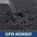 Arotive Bathroom Rugs 30x20, Extra Soft Absorbent Shaggy Chenille Bath Rugs, Machine Washable Rubber Backing Non-Slip Bath Mats for Bathroom Floor Tub and Shower, Home Decor Accessories, Dark Grey