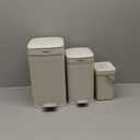 Pukomc 3 Pack Bathroom Trash Can with LidSmall Trash Cans Bedroom3.7 Gallon Slim Soft Close Garbage CanStep Wastebasket Container Trash Bin for Office Bedroom Kitchen Living Room (Beige)