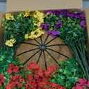 HyeFlora Artificial Faux Hanging Plants Flowers Basket for Summer Outdoor Outside Decoration, Fake Silk UV Sun Resistant Look Real Colorful Daisy Eucalyptus for Porch Home Patio Balcony Yard