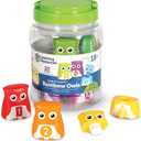 Learning Resources Snap-n-Learn Rainbow Owls - 10 Pieces, 18+ months Color and Shape Recognition, Letter Owls, Alphabet Toy