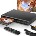 Blu Ray DVD Player Dolby Digital TrueHD/DTS and 1080P Full HD, Play All DVDs and Region A 1 BluRays, Support Max 128G USB Flash Drive + HDMI/AV/Coaxial Output + Builtin PAL/NTSC with HDMI/AV Cable