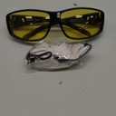 URUMQI Night Driving Glasses Fit Over Eyeglasses, Anti Glare Night Time Driving Glasses for Men Women, HD Night Vision Glasses with TAC Polarised Lens for Rain, Fog, Cloud