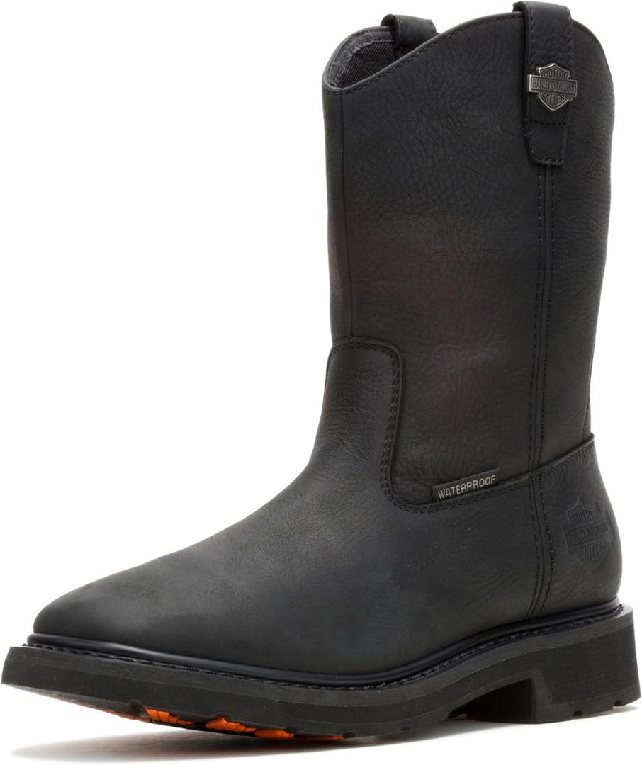 Harley-Davidson Men's Altman Composite Toe Waterproof Motorcycle Work Boots (8.5, Black)