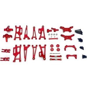 25pcs Aluminum Alloy Upgrade Kit for Hyper Go H14bm/MJX 14210/14209/Jetwood JC14EP 1/14 Brushless RC Cars, Metal Upgrades Replacement Accessories (Full Metal Parts Set)