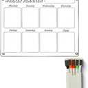 Acrylic Home Calendar Organization Board - Refrigerator Schedule Planner for Fridge or Wall - Weekly Magnetic Calendar for Refrigerator, Dry Erase Whiteboard