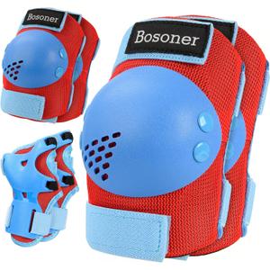 BOSONER Kids/Youth Knee Pad Elbow Pads for Roller Skates Cycling BMX Bike Skateboard Inline Rollerblading, Skating Skatings Scooter Riding Sports, Medium
