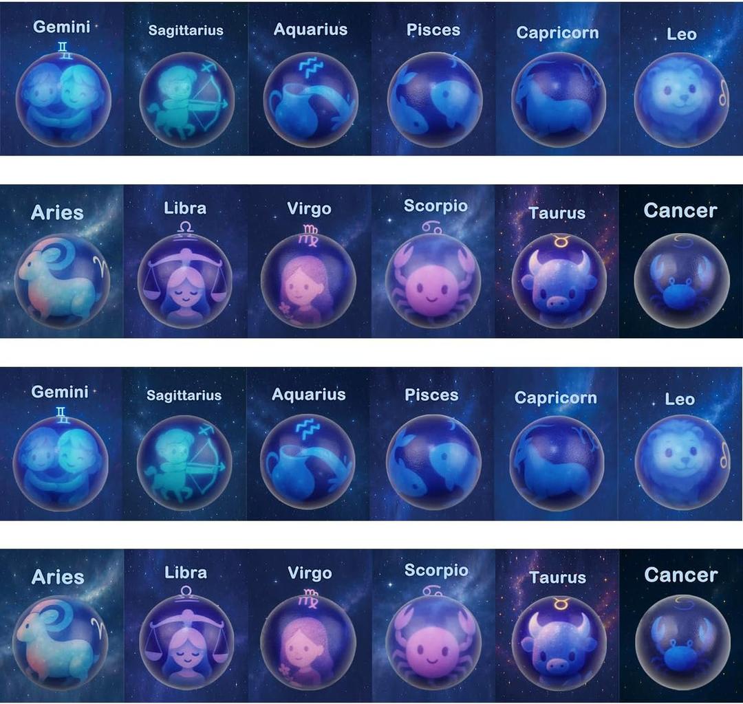 2 x 24 Pack Twelve Constellations Slow Rising Squishies with Valentines Cards Galaxy Stress Balls for Kids School Class Classroom Valentines Day Gifts Prizes Party Favors