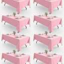 Pureegg Rectangle Table Cloth 60" x 84" 8 Packs, Durable Polyester Tablecloth Offers Reusable & Washable Protection, Ideal for Outdoor Party, Picnic, Wedding, Banquet and Birthday, Pink