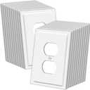 CML Modern Framed Single Duplex Wall Plate, 20 Pack Decorative Outlet Covers, 1-Gang Switch Plates, Impact Resistant Polycarbonate, Standard Size 3.15X 4.87, White