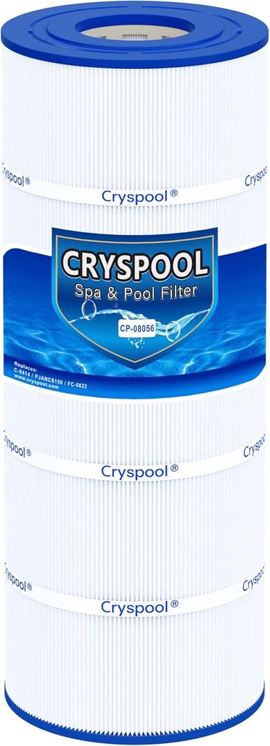 Cryspool 08056 Filter Compatible with Jandy CS150, X-Stream CC1500, CCX1500RE, Pro Clean 150, PWWCT150, R0462300, PJANCS150, C-8414, FC-1287, 150 Sq. Ft Pool Filter Cartridge, 1 Pack
