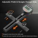 Table Saw Alignment Gauge with 0.0005"Digital Dial Indicator - 18cm Rod, Fits 3/4"(19mm)+ with Screw Adjustment, CNC Machined Aluminum Bar Stable for Saw Blade Alignment and Calibration