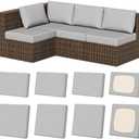 Vorshape 8Pcs Stretch Patio Cushion Covers, Outdoor Couch & Sofa Replacement Slipcovers for Patio Furniture Cushion Covers, Washable Reusable Furniture Protector