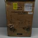 Collapsible Wagon Cart Heavy Duty Foldable, Folding Beach Wagon with Big Wheels for Sand, Utility Grocery Cart with Side Pocket and Brakes for Camping Sports Outdoor Activities, Black