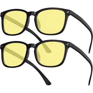 livho High Tech Blue Light Glasses - Advanced Blue Light Blocking Computer Glasses - Screen Fatigue & UV Protection (*B11 Light Black X 2)