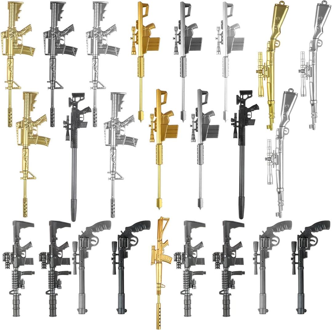 24 Pack Novelty Pens Cool Gel Ink Pens Sniper Rifle Pens Cute Ballpoint Pens for Christmas Birthday Party Presents and Office Writing Supplies Man