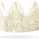 Princess Crown Tiara Headband  Felt Lace Fairy Birthday Crown for Toddlers, Girls & Adults